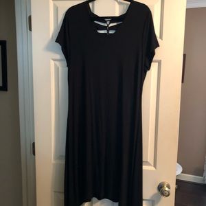 Black knit tie back midi dress Chico’s size 3